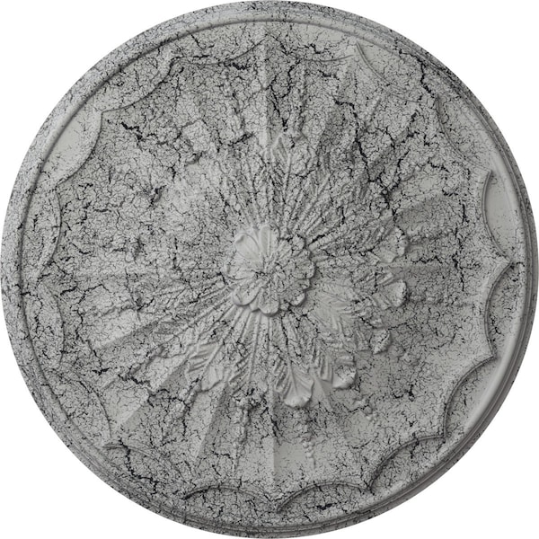 Ekena Millwork Artis Ceiling Medallion, Hand-Painted Ultra Pure White Crackle, 27 1/8"OD x 2 5/8"P CM27ARUWC - main
